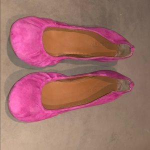 J Crew Fuschia Suede Flats size 7.5